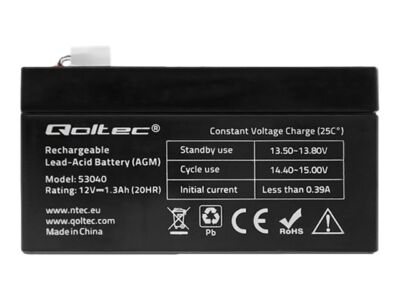 QOLTEC 53040 Qoltec Battery AGM   12V   1.3Ah   max.0.39A