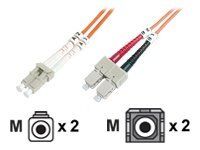 DIGITUS - Patch cable - LC multi-mode (M) to SC multi-mode (M) - 3 m - fibre optic - 50 / 125 micron - OM2 - halogen-free - orange