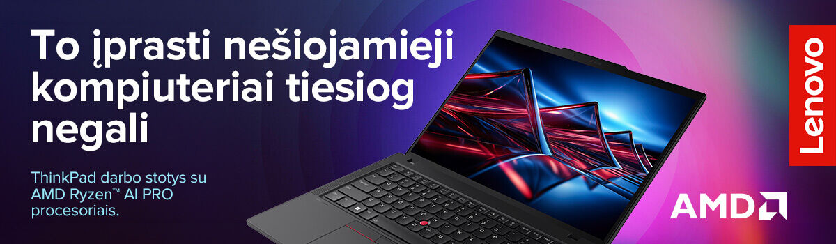 Lenovo ThinkPad darbo stotys su AMD Ryzen AI PRO procesoriais